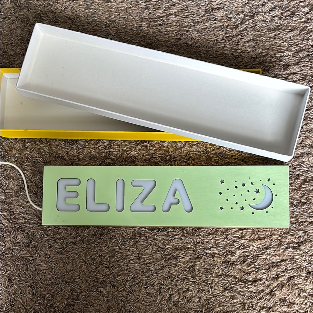 Green Night Light with ELIZA Cutout